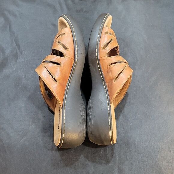 COLLECTION BY CLARKS WOMEN'S LEATHER WEDGES SANDALS - Picture 8 of 14